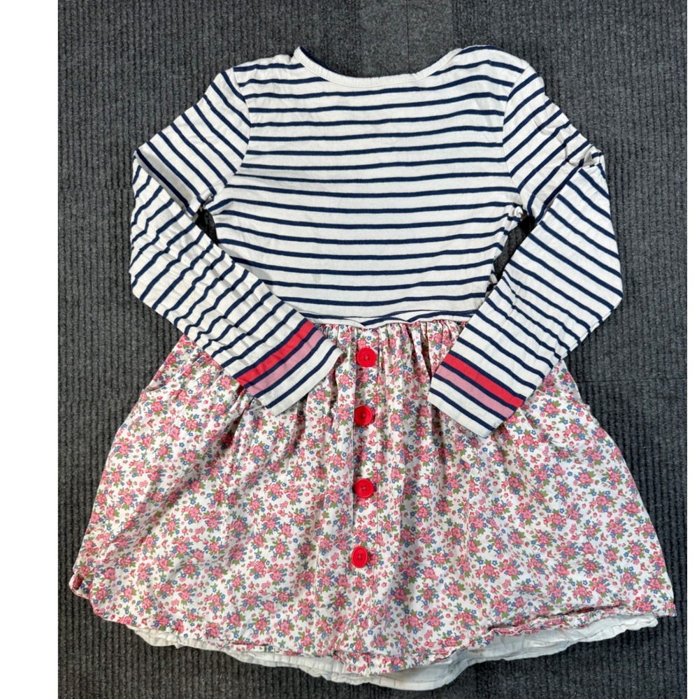 Mini Boden Girls Mixed Print Striped Floral Long Sleeve Dress Size 8-9Y 134cm